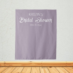 Mauve Personalised Bridal Shower Photo Backdrop Tapestry