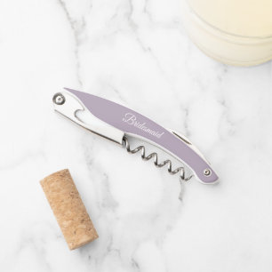 Mauve Personalised Wedding Bridesmaid Corkscrew