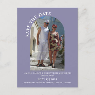 Mauve Photo Save the date Invitation Postcard