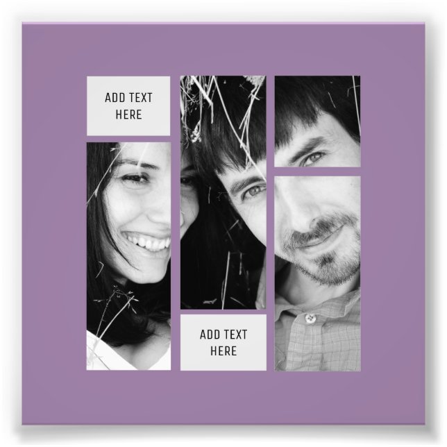 Mauve Photo Text Template - Transfer To ANY Gift Print (Front)