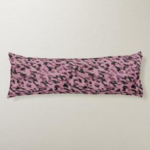 Mauve pink and Charcoal Camo abstract Body Cushion