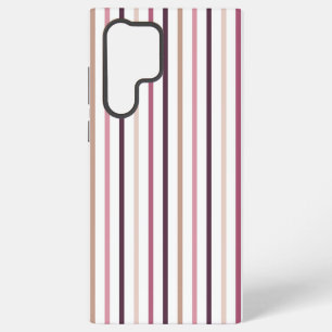 Mauve Pink and Plum Vertical Stripes Aesthetic Samsung Galaxy Case