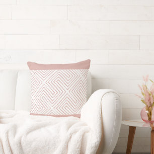Mauve Pink and White Africa Maze Mud Cloth pattern Cushion