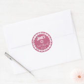 Mauve Pink Bat Mitzvah Personalised Classic Round Sticker (Envelope)