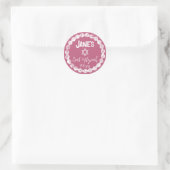 Mauve Pink Bat Mitzvah Personalised Classic Round Sticker (Bag)