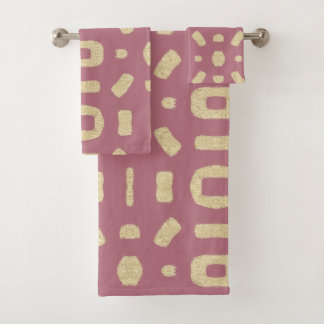 Mauve Pink Like African Kuba Kente Mud Cloth