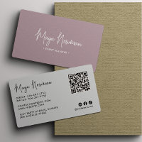 MAUVE PINK Modern Elegant Minimal QR Code Creative