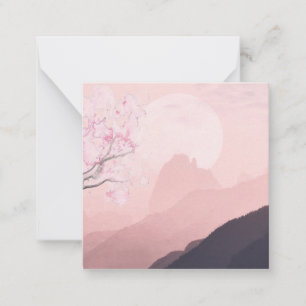 Mauve Pink Mountains and Sun Horizon Card