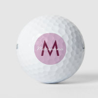 Mauve Pink Name and Modern Monogram
