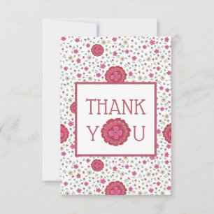 Mauve Pink Spring Floral Thank You