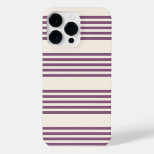 Mauve purple and beige five stripes pattern iPhone 14 pro max case