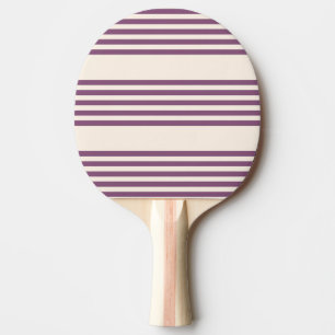 Mauve purple and beige five stripes pattern ping pong paddle