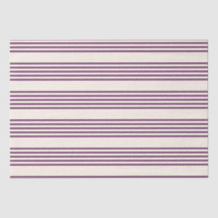 Mauve purple and beige five stripes pattern tissue paper
