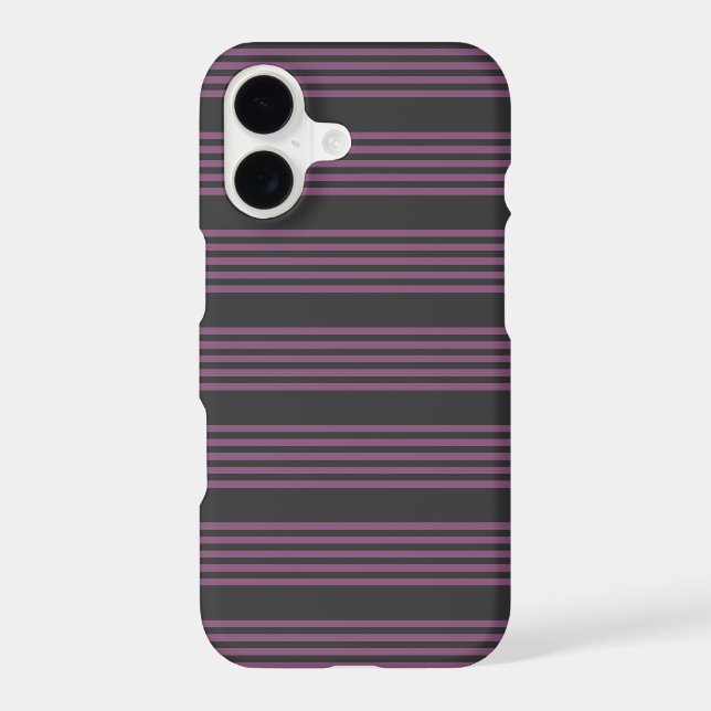 Mauve purple and charcoal five stripes pattern (Back)