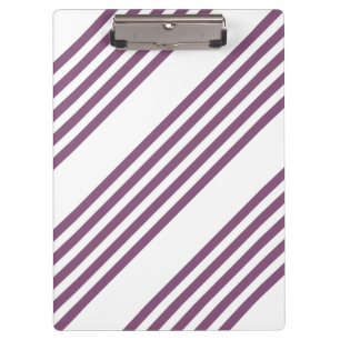 Mauve purple and white five stripes pattern clipboard