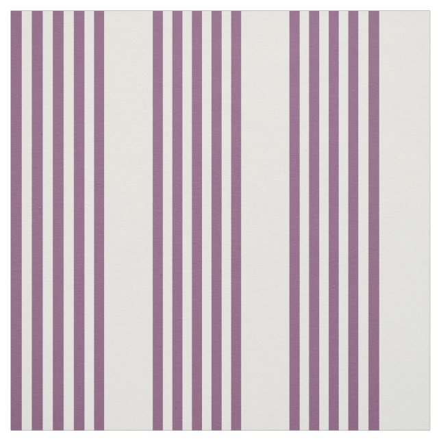 Mauve purple and white five stripes pattern fabric (Swatch)