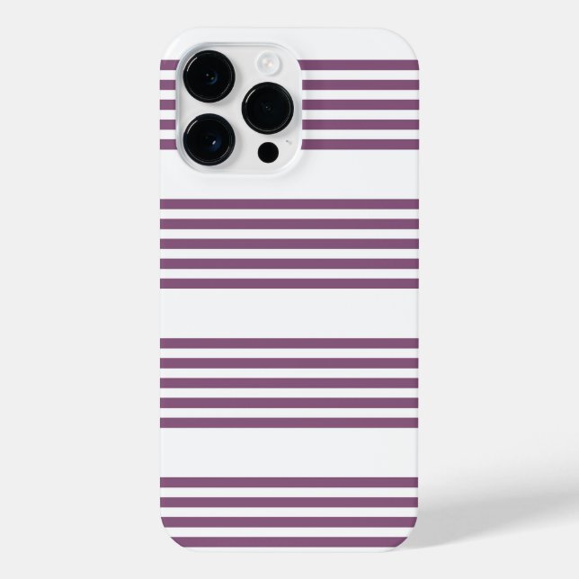 Mauve purple and white five stripes pattern iPhone case (Back)