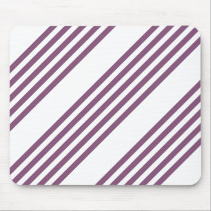 Mauve purple and white five stripes pattern mouse pad