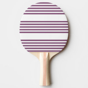 Mauve purple and white five stripes pattern ping pong paddle