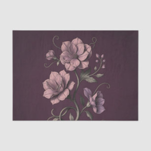 Mauve Purple Anemone Flower Dark Botanical Tissue Paper