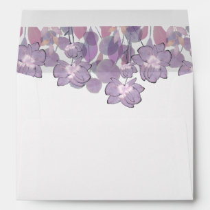 Mauve purple blush floral watercolor envelope