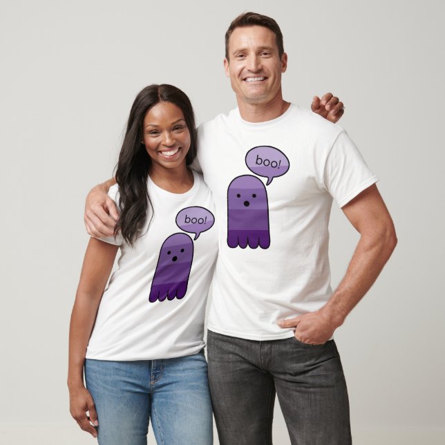 Mauve Purple Boo Ghost Halloween T-Shirt (Unisex)