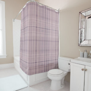 Mauve Purple Pink Plaid Pattern Shower Curtain