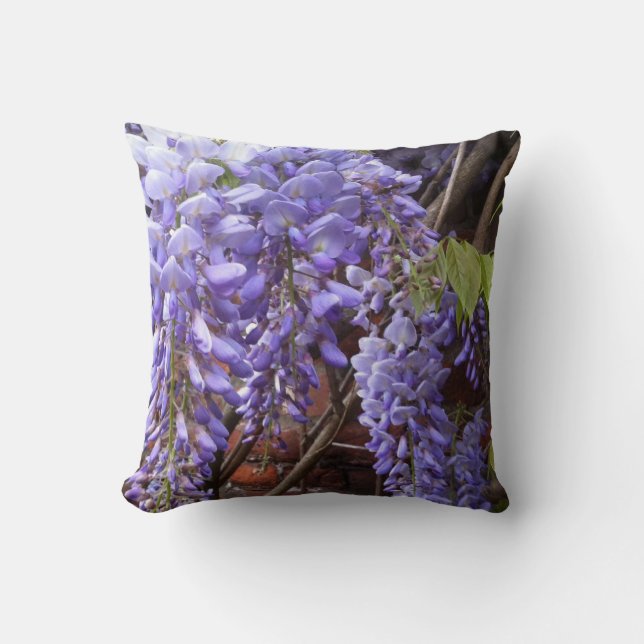 Mauve, Purple Wisteria Cushion (Front)
