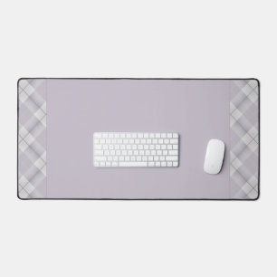 Mauve Purple with Plaid Sidebar Design Desk Mat