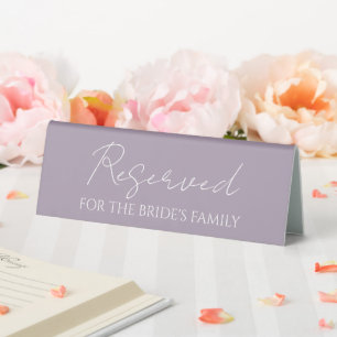 Mauve Reserved for Bride's Family Wedding