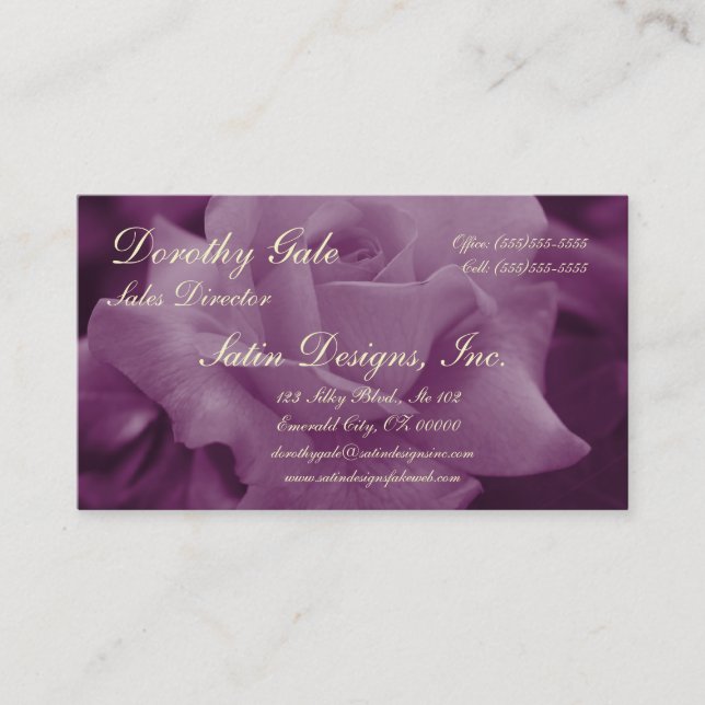 Mauve Rose Business Card (Front)