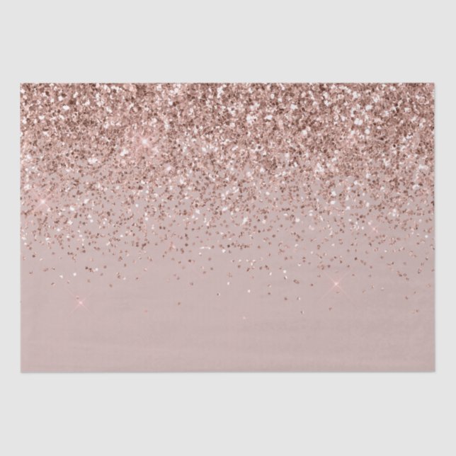 Mauve Rose Gold Glitter Sparkle Tissue Paper (Front)