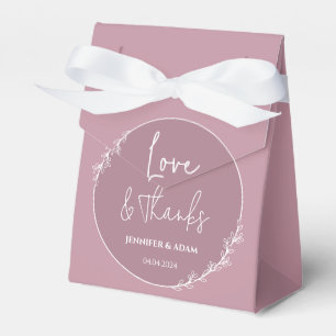 Mauve Rose Pink Wedding Bridal Favour Thank You Ba Box