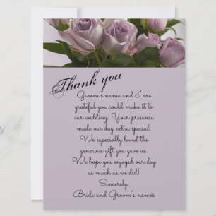 “Mauve Roses” Thank You Card