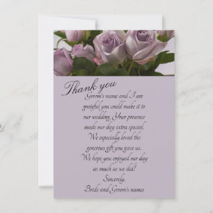 “Mauve Roses” Wedding Thank You Card