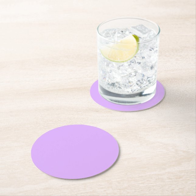 Mauve Round Paper Coaster (Insitu)