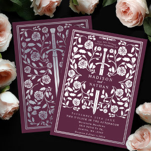 Mauve Royal Mediaeval Silver Sword Wedding