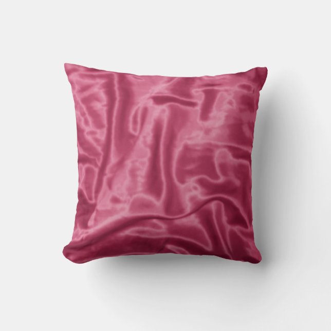 Mauve Satin-Square Throw Pillow (Front)