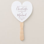 Mauve Script Wedding Ceremony Heart Hand Fan<br><div class="desc">This stylish wedding program can be personalized with your special wedding day information featuring chic modern typography. Designed by Thisisnotme©</div>