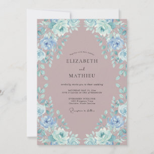 Mauve Serene Botanical Wedding Invitation