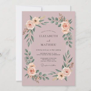 Mauve Serene Spring Wedding Invitation