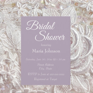 Mauve Simple Style Bridal Shower Invitation