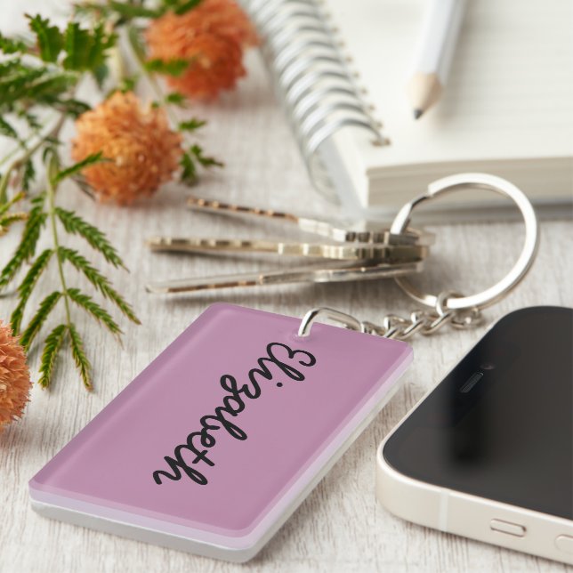 Mauve Solid Colour Key Ring (Front Right)