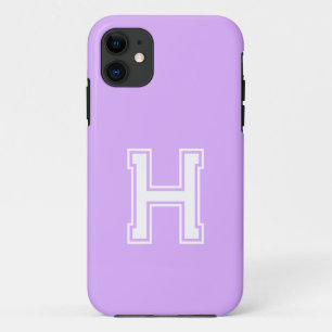 Mauve Solid Colour Minimalist Monogram iPhone 11 Case