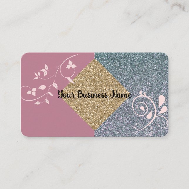 Mauve Sparkle Business Card (Front)