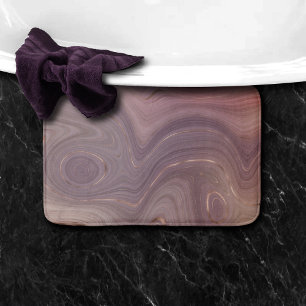 Mauve Strata Dusty Pink and Rose Gold Agate Bath Mat