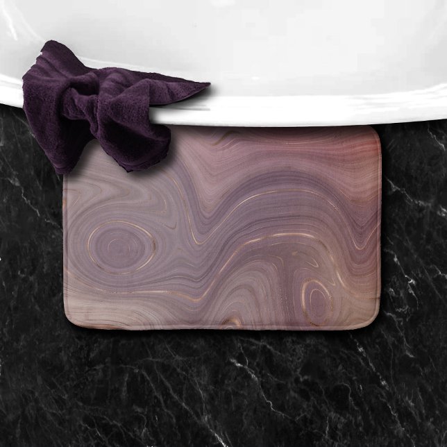 Mauve Strata | Dusty Pink and Rose Gold Agate Bath Mat (Creator Uploaded)