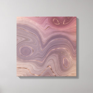 Mauve Strata Dusty Pink and Rose Gold Agate Canvas Print