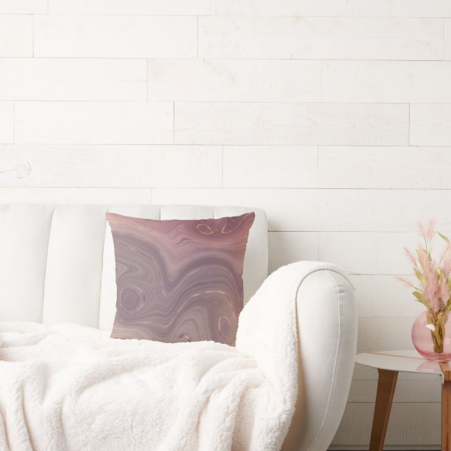 Mauve Strata | Dusty Pink and Rose Gold Agate Cushion (Couch)
