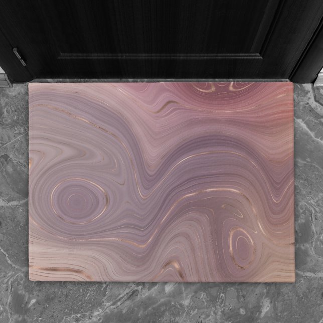 Mauve Strata | Dusty Pink and Rose Gold Agate Doormat (Creator Uploaded)